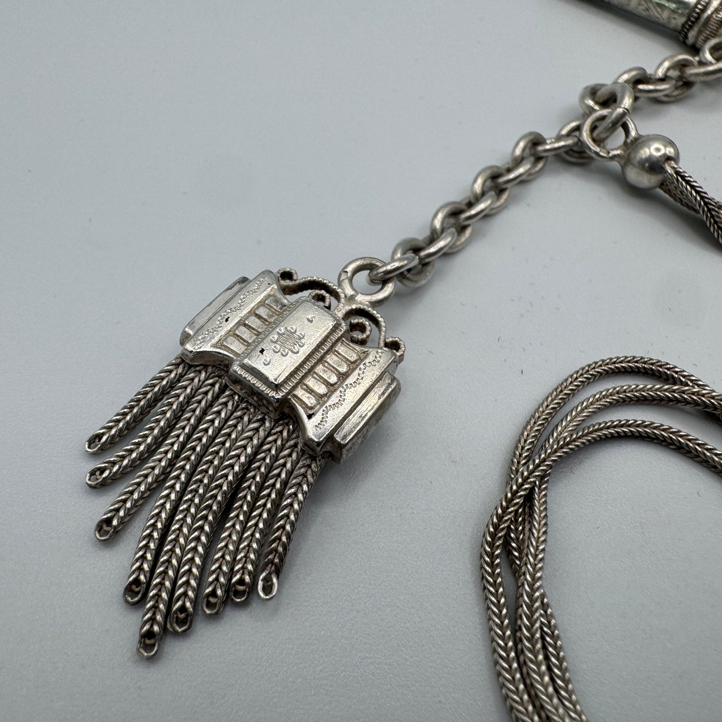 Châtelaine de montre à gousset XIXeme - argent massif