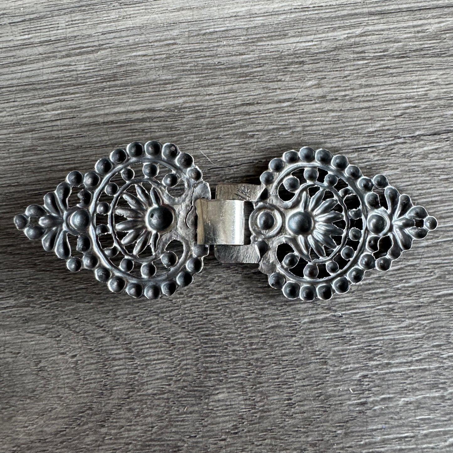 Boucle de ceinture ou vêtement XIXe - Argent massif