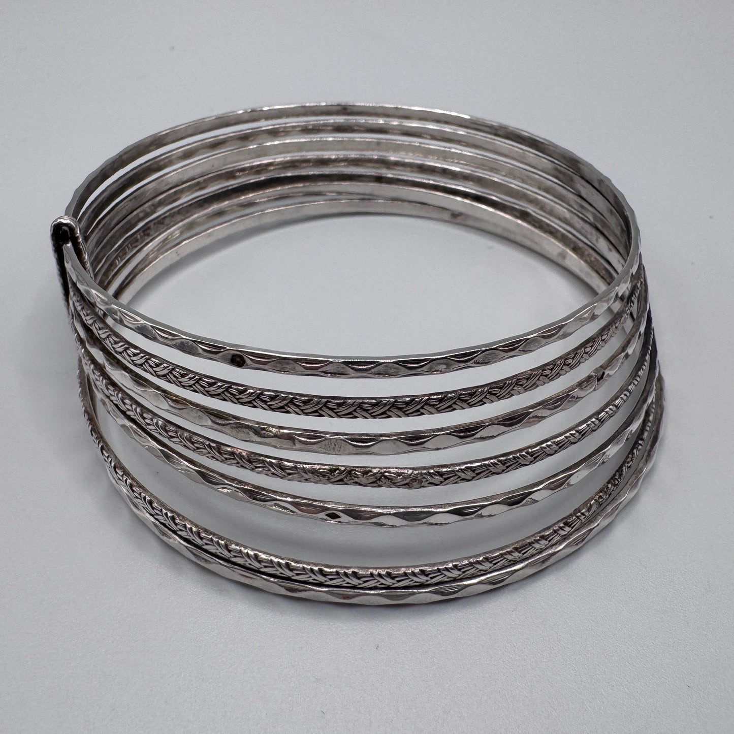Bracelet ancien « semainier » argent massif