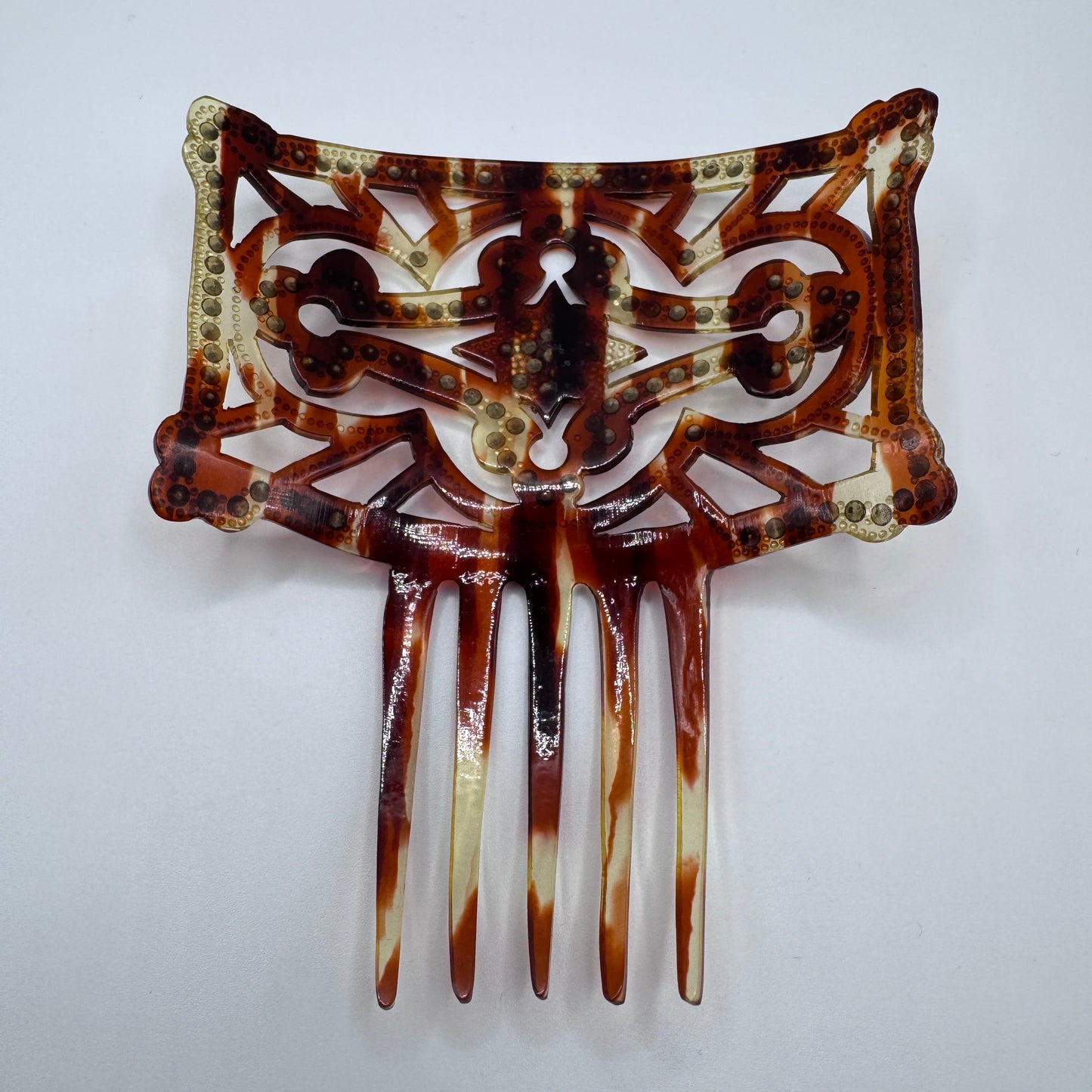 Peigne à cheveux art deco - celluloïd et strass