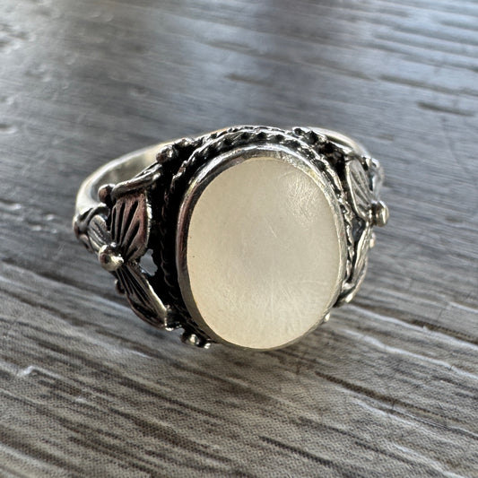 Bague en argent et nacre