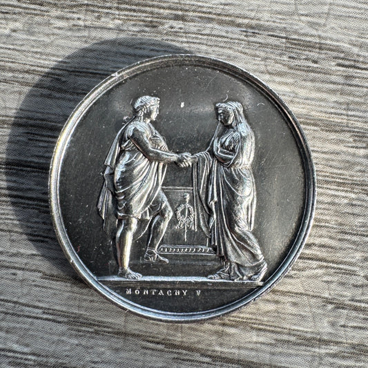 Medaille de mariage ancienne en argent