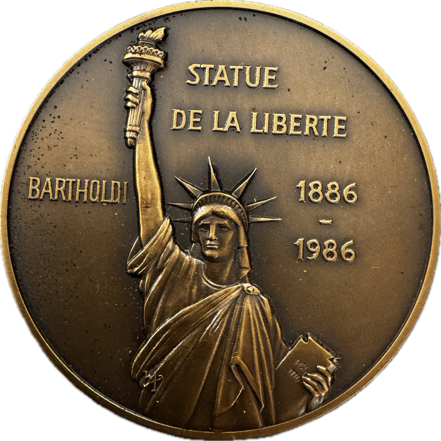 Médaille artistique en bronze « statue de la liberté - hommage à Bartholdi - cercle numismatique de Colmar »