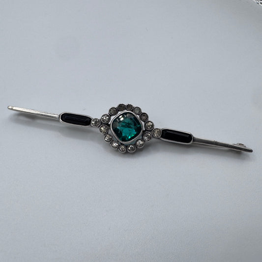 Broche Ancienne Art Deco - argent massif et Pierre