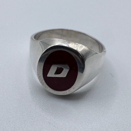 Superbe chevalière ancienne initiale D - argent massif