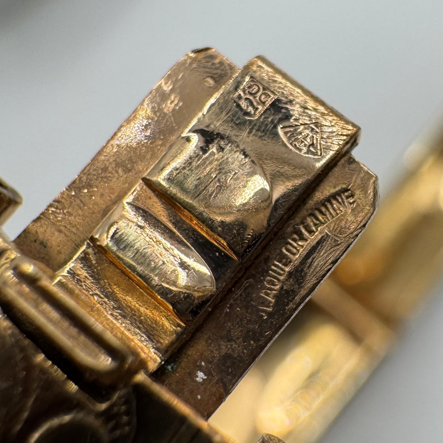 Bracelet ancien plaqué or-bracelet jonc - fermoir cliquet