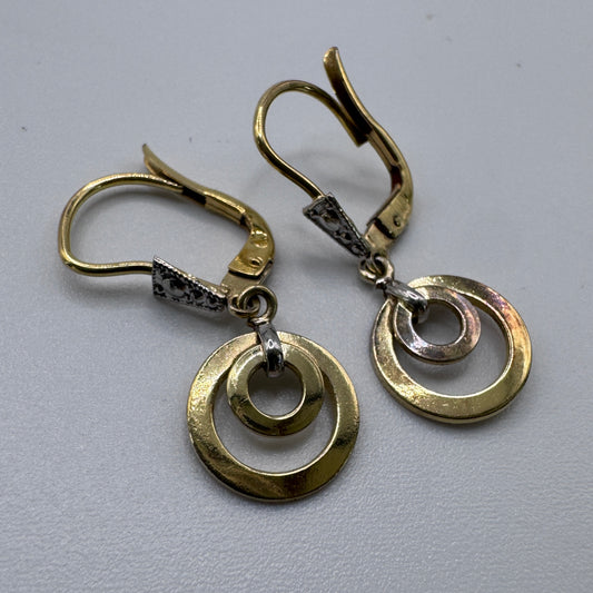 Boucles d’oreilles anciennes Art Deco - plaqué or