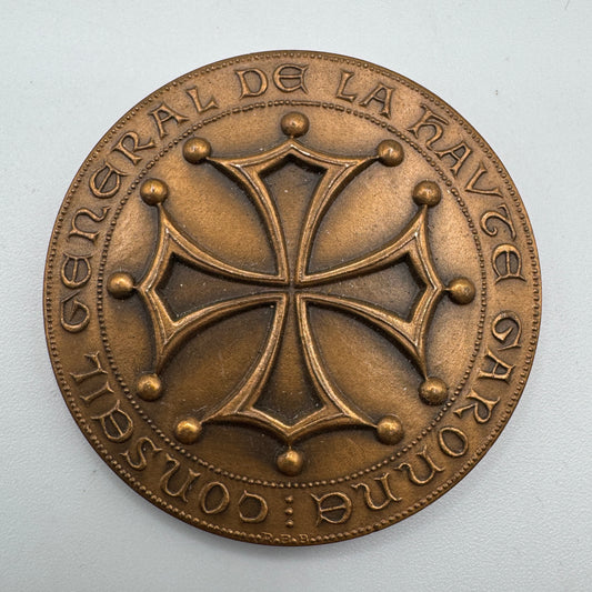 Médaille artistique ancienne en bronze « Conseil général Haute Garonne »