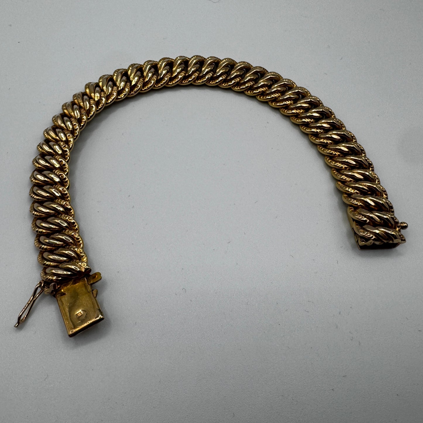 Bracelet ancien maille américaine - plaqué or