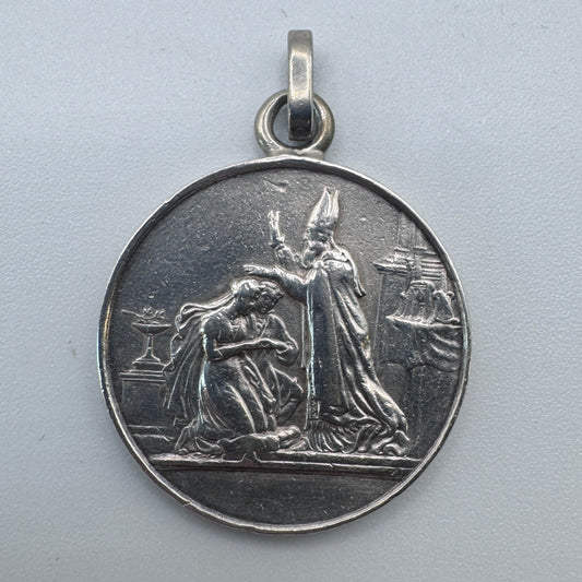 Medaille de mariage ancienne en argent