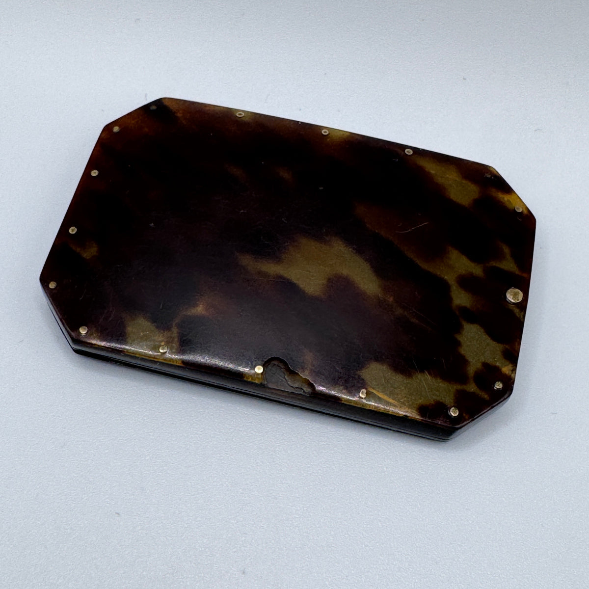 Miroir de poche ancien Napoléon III - écaille