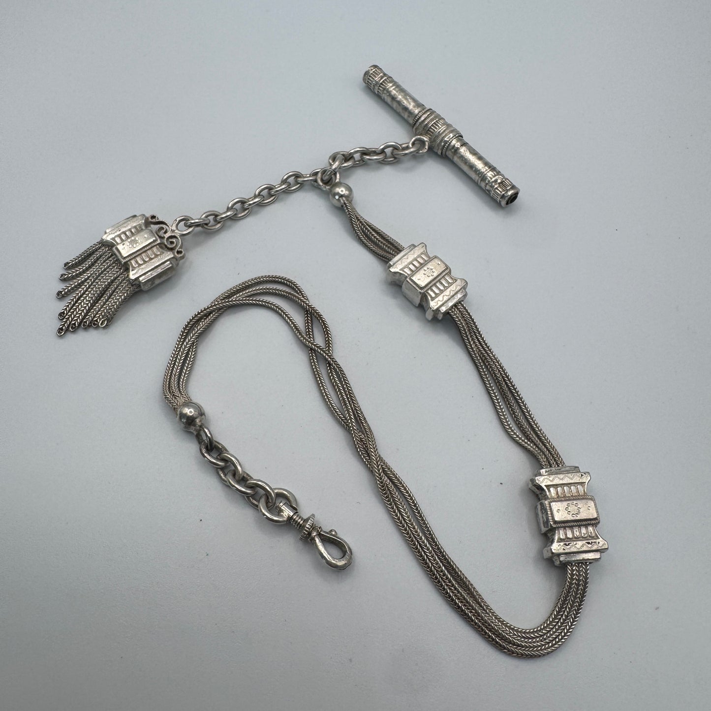 Châtelaine de montre à gousset XIXeme - argent massif