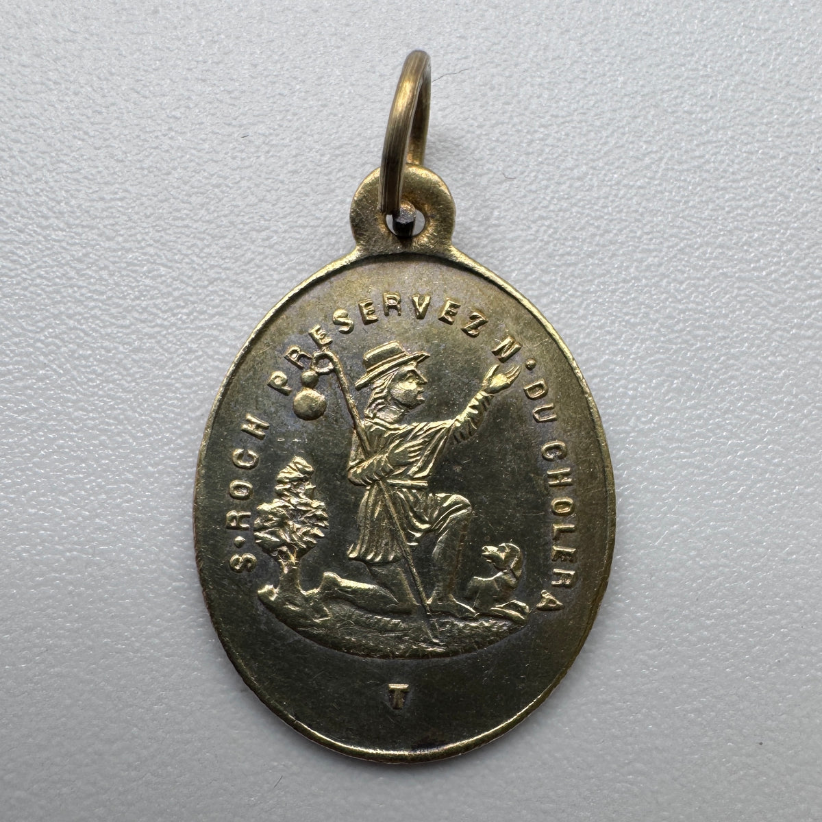Medaille religieuse ancienne « Saint Roch et Saint Hubert »