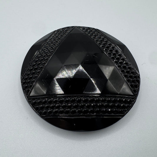 Grand Bouton ancien en verre moulé