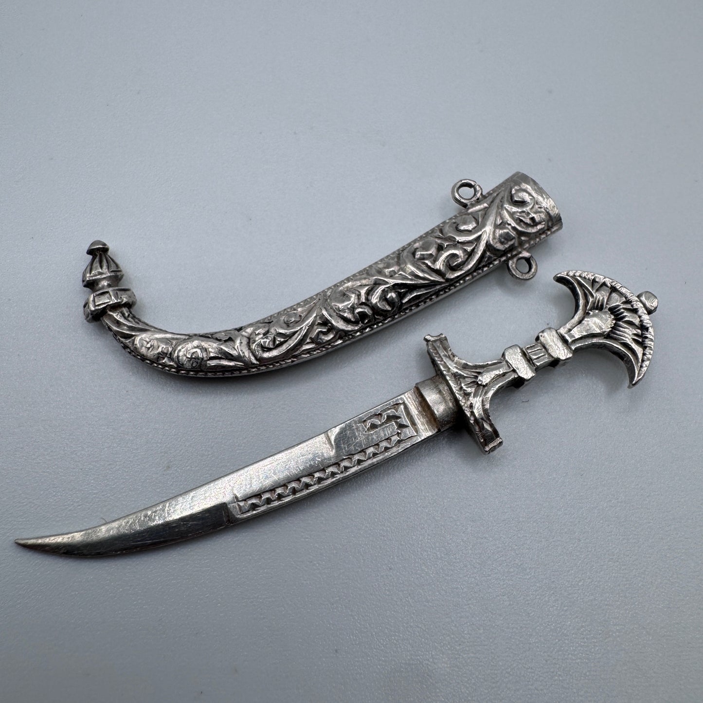 Poignard ancien miniature - argent massif