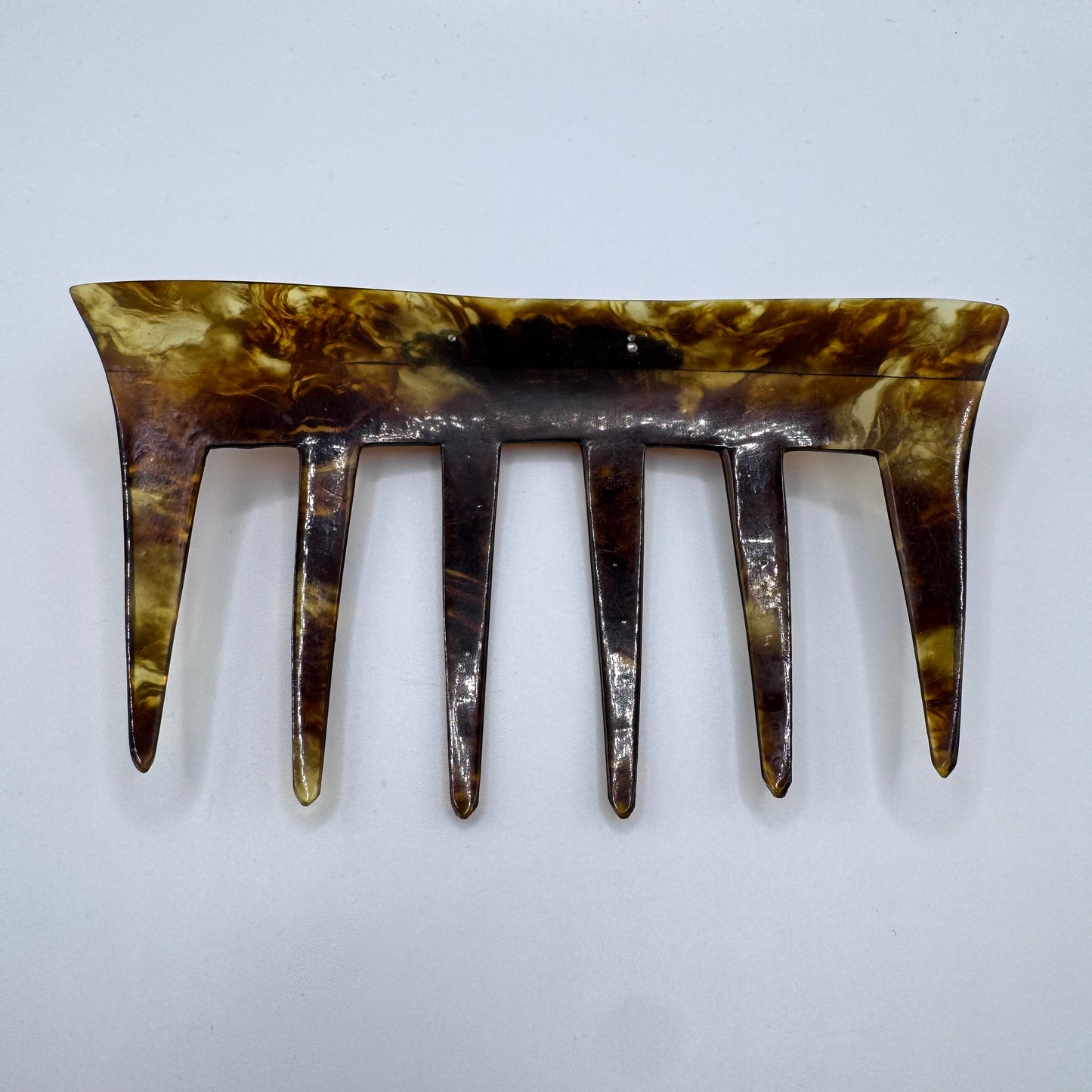 Peigne à cheveux art deco - celluloïd, métal argenté et strass