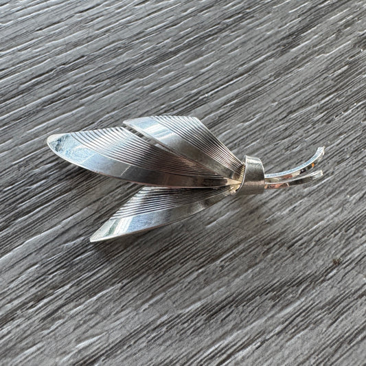 Broche vintage « feuillage » - argent