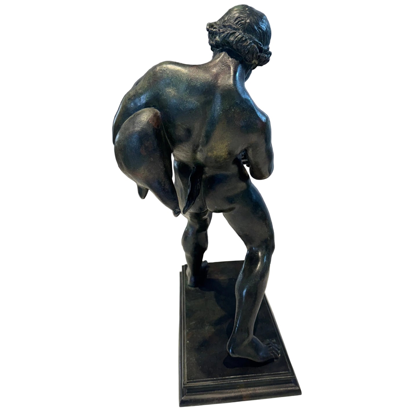 Sculpture en bronze a l’antique XIXeme - « Le faune et l’outre de vin » d’après Sabatino de Angelis (1838-1915)