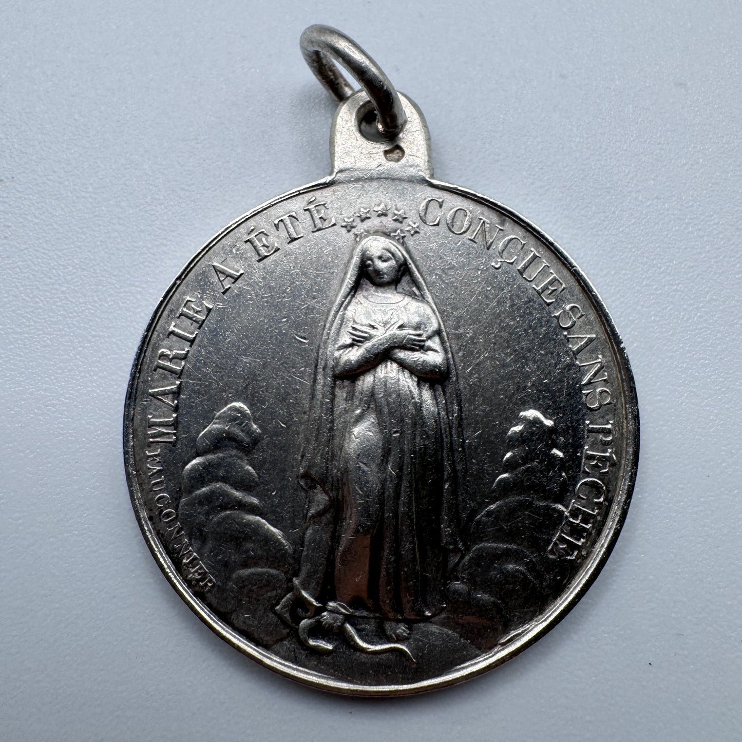 Superbe Médaille religieuse ancienne - « Coeur de Marie » - argent
