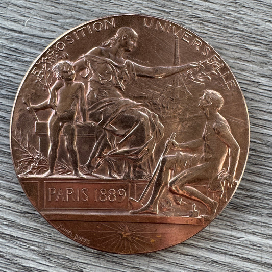 Medaille ancienne en bronze « exposition universelle de 1889 » par Dupuis