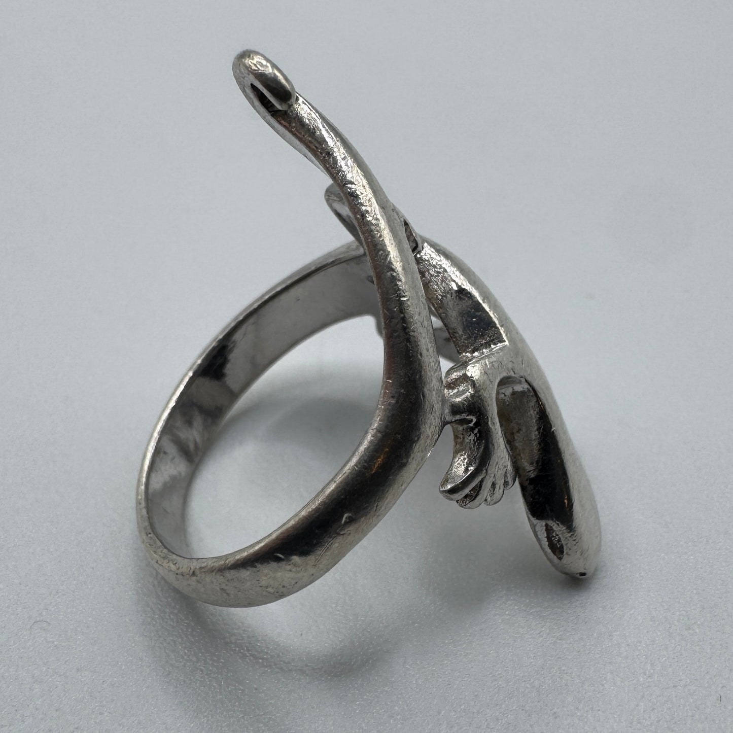 Bague en argent motif lézard