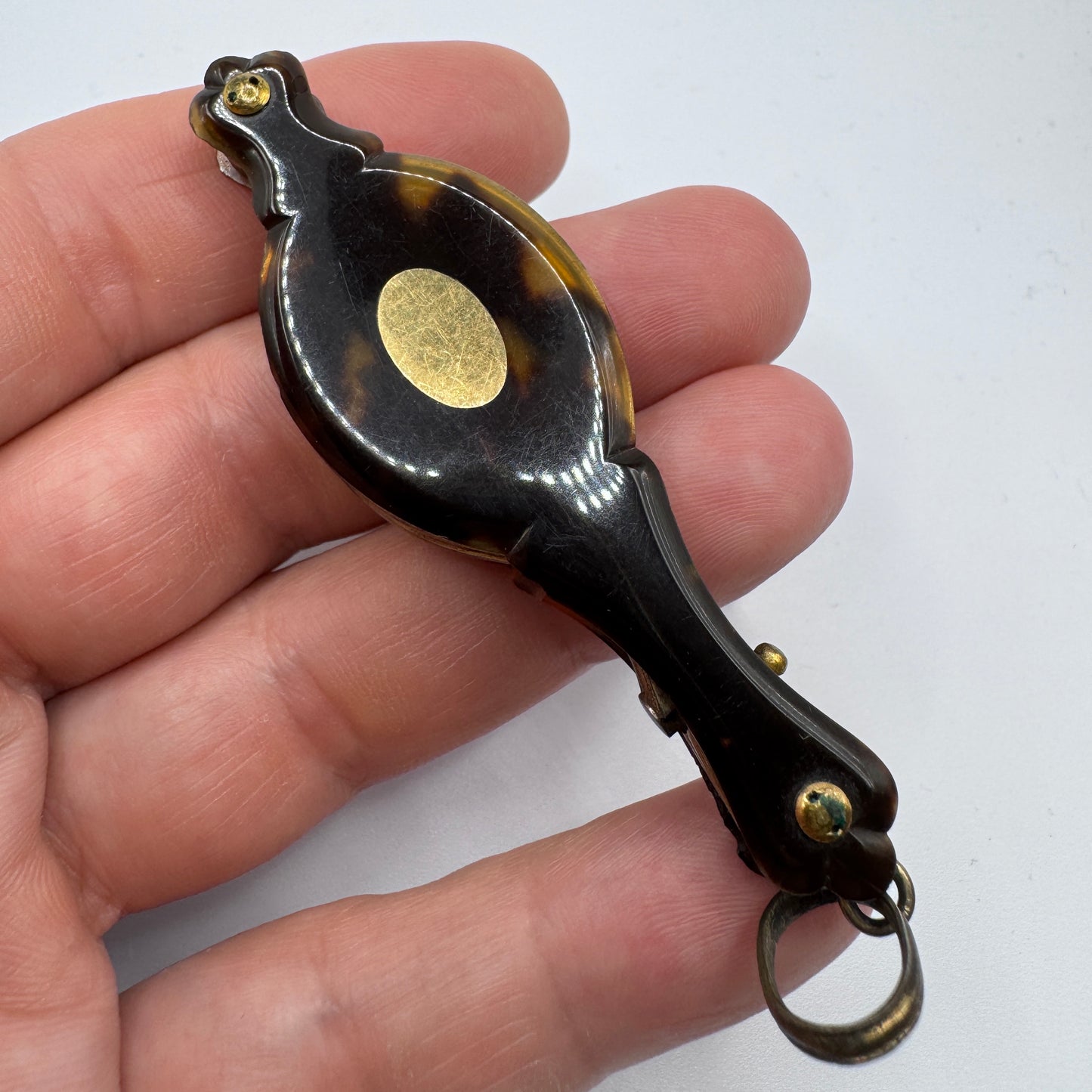 Paire de lorgnons anciens NAPOLÉON III - argent massif vermeil et écaille