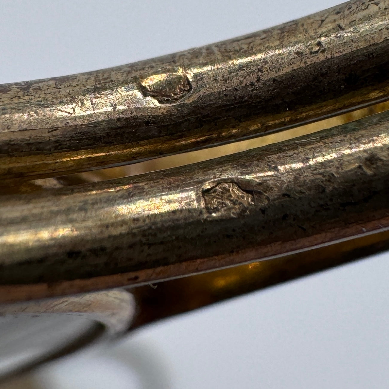 Paire de lorgnons anciens NAPOLÉON III - argent massif vermeil et écaille