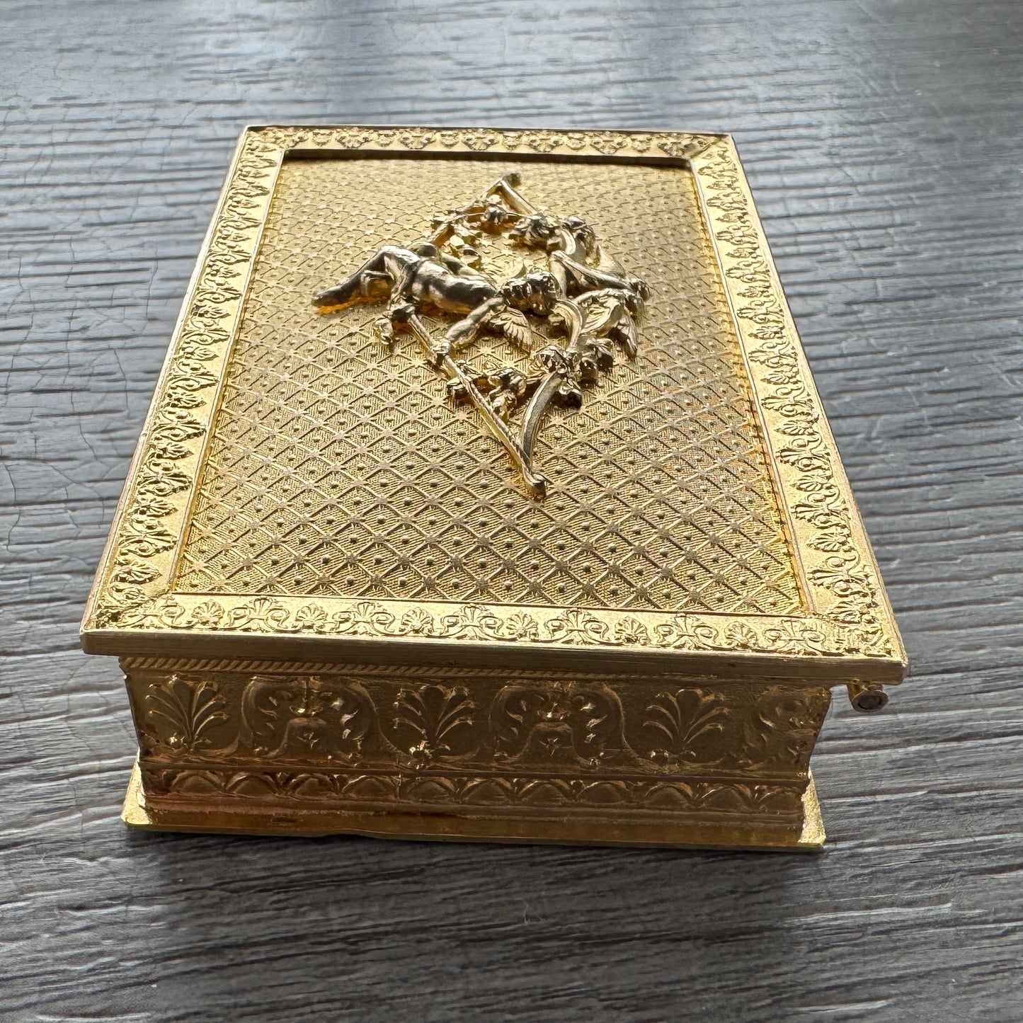 Boîte à timbres ancienne en bronze doré - style Napoléon III