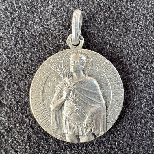 Médaille religieuse ancienne en argent « Saint Maurice d’Agaune »
