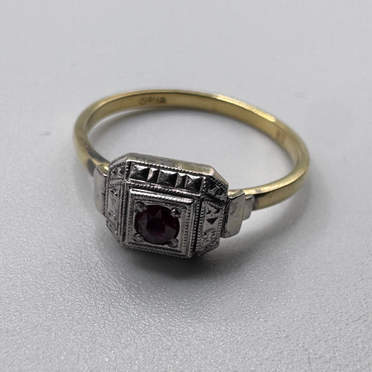 bague ancienne Art Deco en plaqué or - neuf stock ancien bijoutier