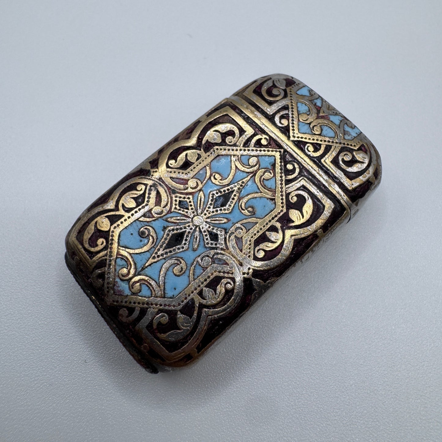 Pyrogène Ancien en laiton argenté cloisonné