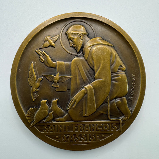 Médaille ancienne « Saint François D’Assise » par Cochet