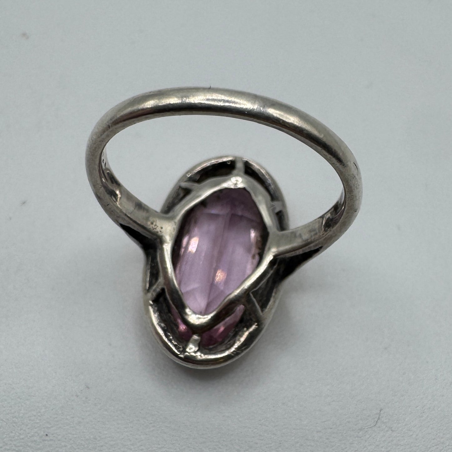 Bague Art Déco en argent et vermeil