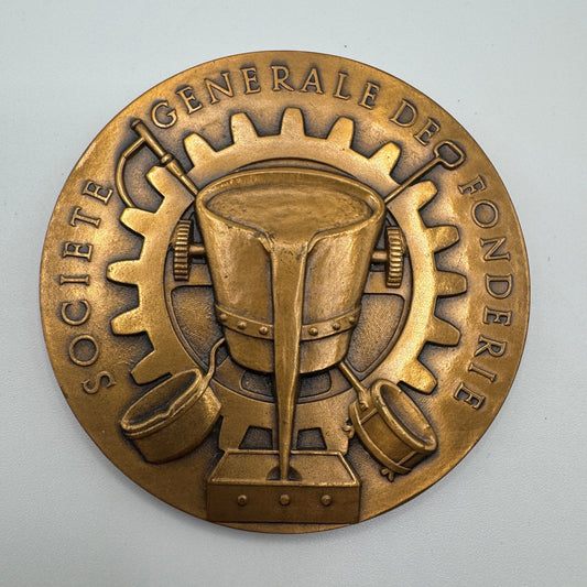 Medaille artistique ancienne en bronze « société générale de fonderie »