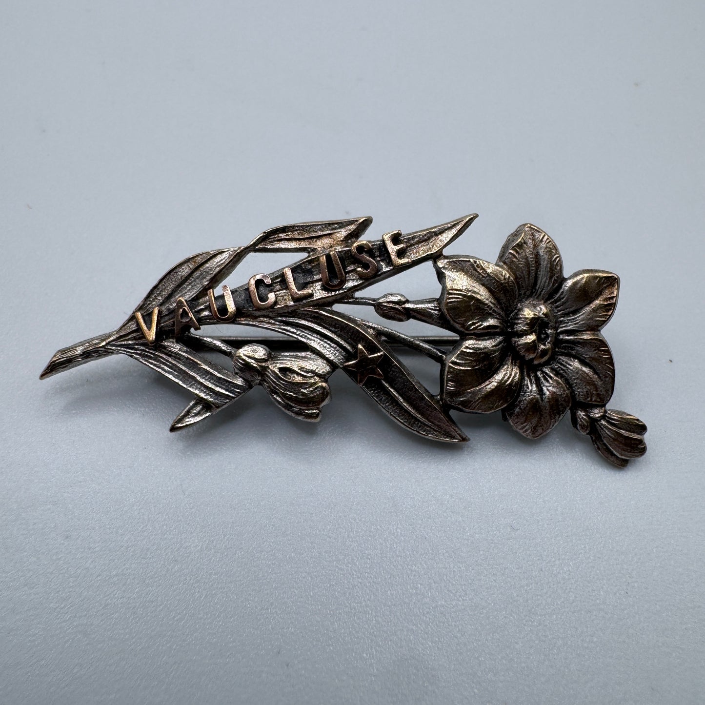 Broche ancienne souvenir du Vaucluse  - métal argenté