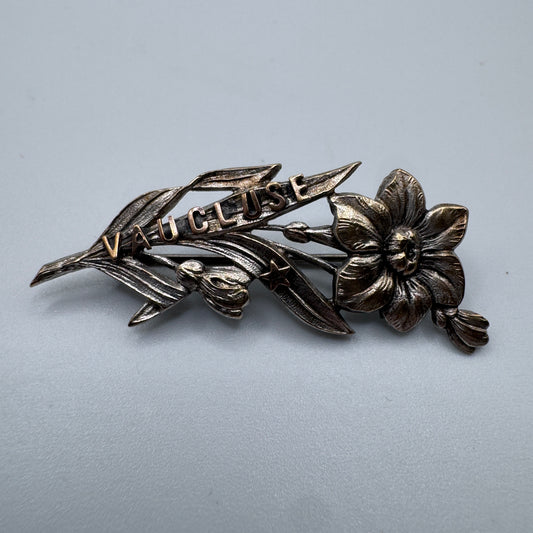 Broche ancienne souvenir du Vaucluse  - métal argenté