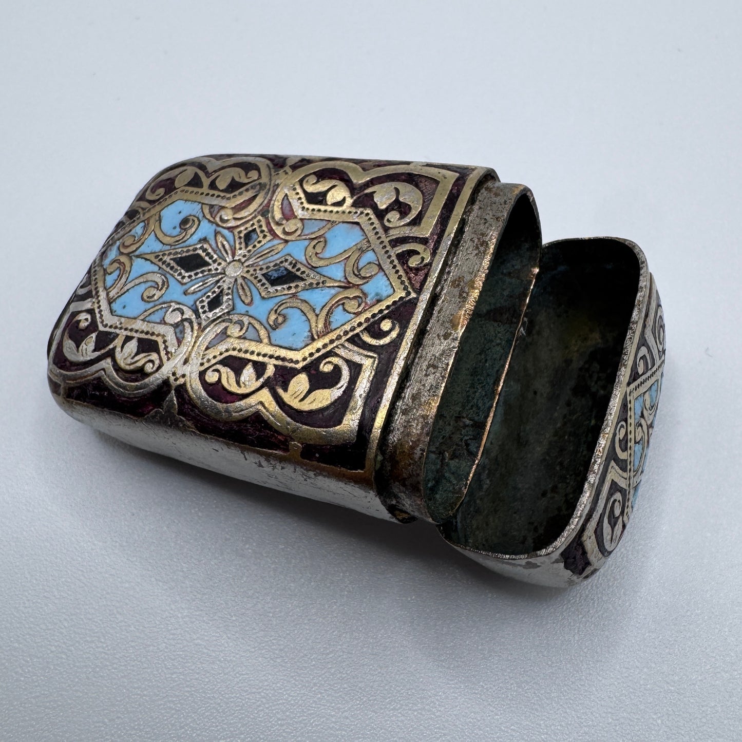 Pyrogène Ancien en laiton argenté cloisonné