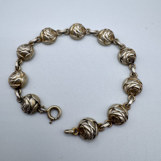 Superbe Dizainier ancien « roses de Sainte Thérèse » en argent vermeil