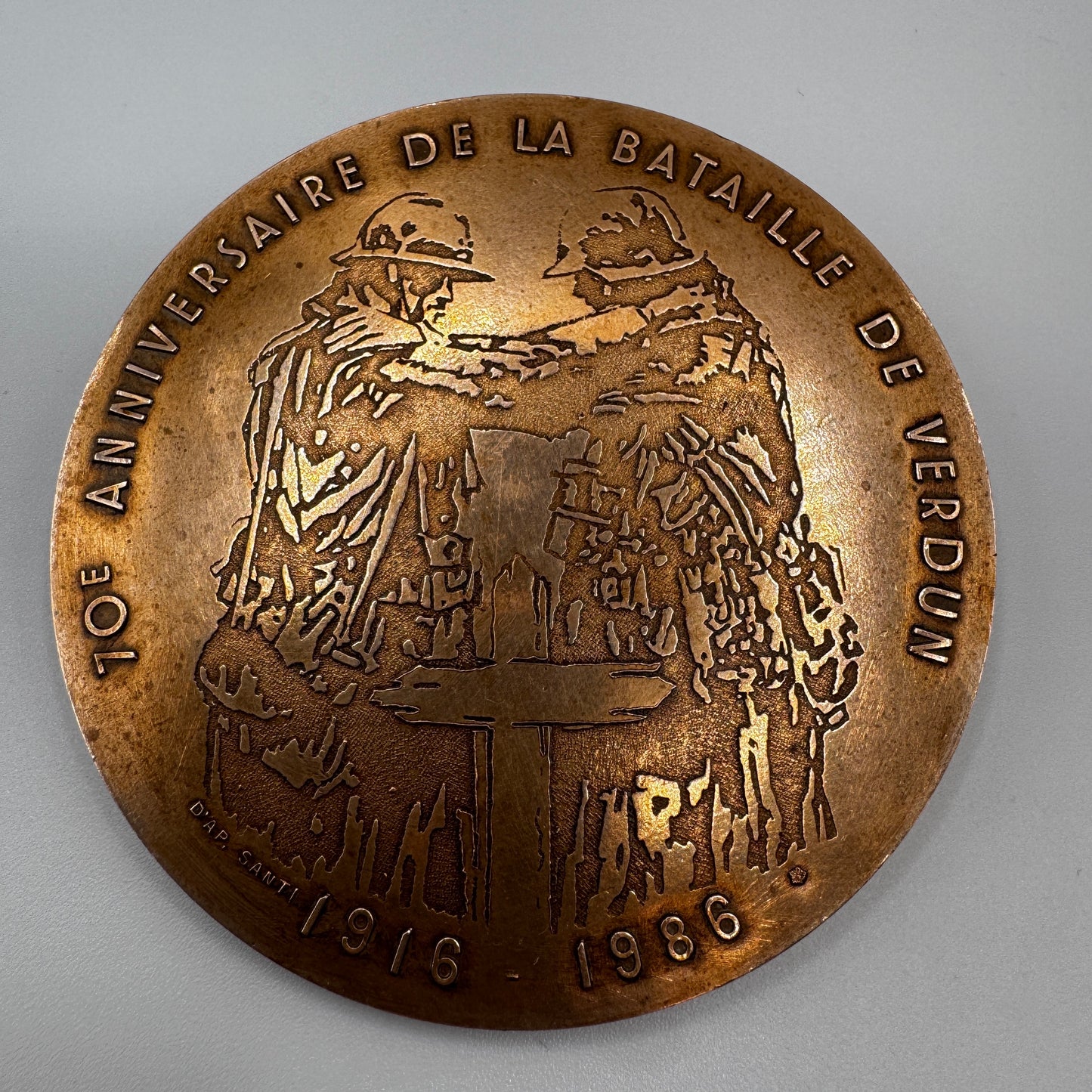Médaille artistique en bronze « 70e anniversaire de la bataille de Verdun »