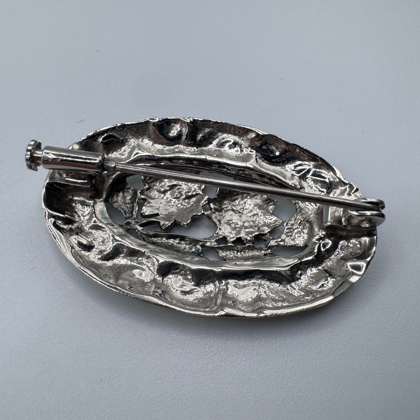 Broche Ancienne « motif floral » - argent massif