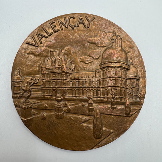 Medaille artistique ancienne en bronze « château de Valençay»