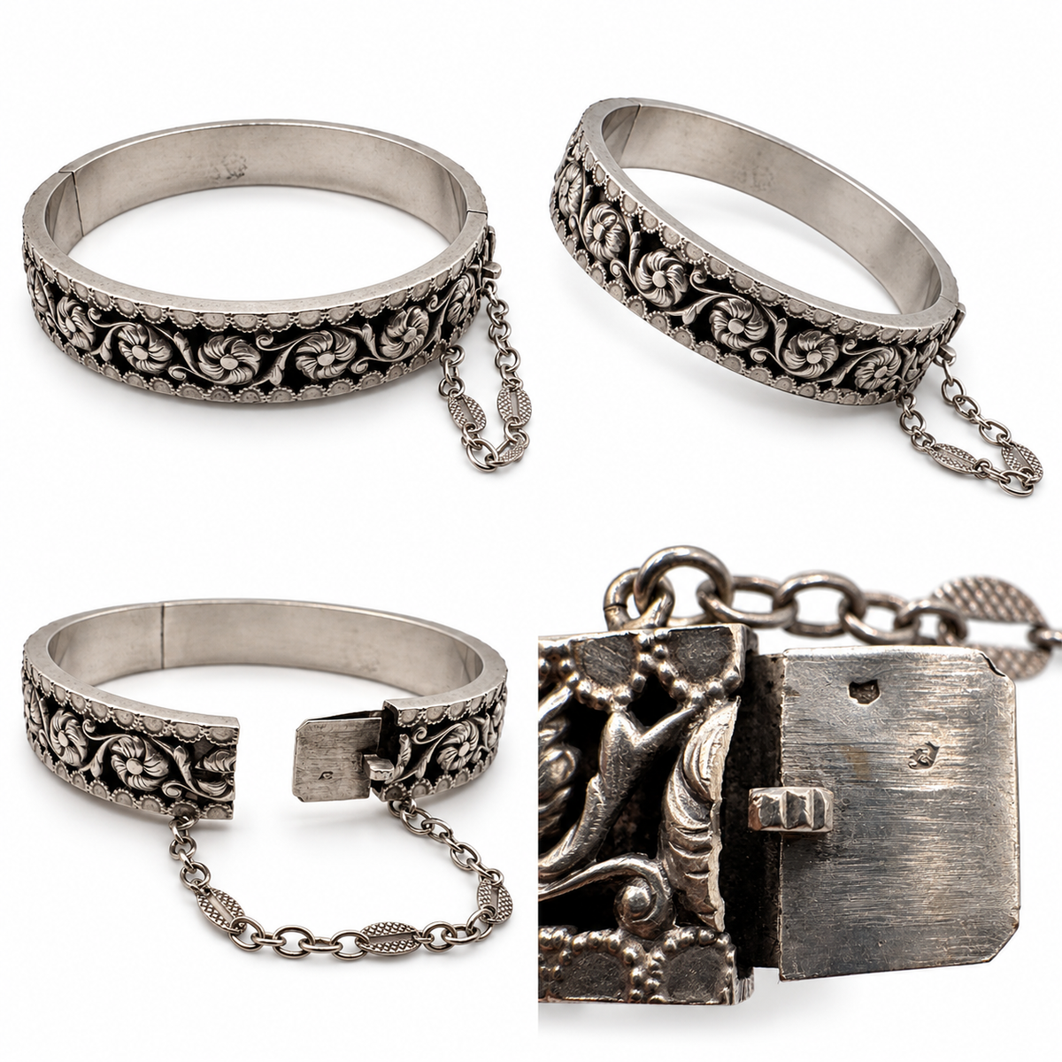 Bracelet ancien début XXe - argent massif