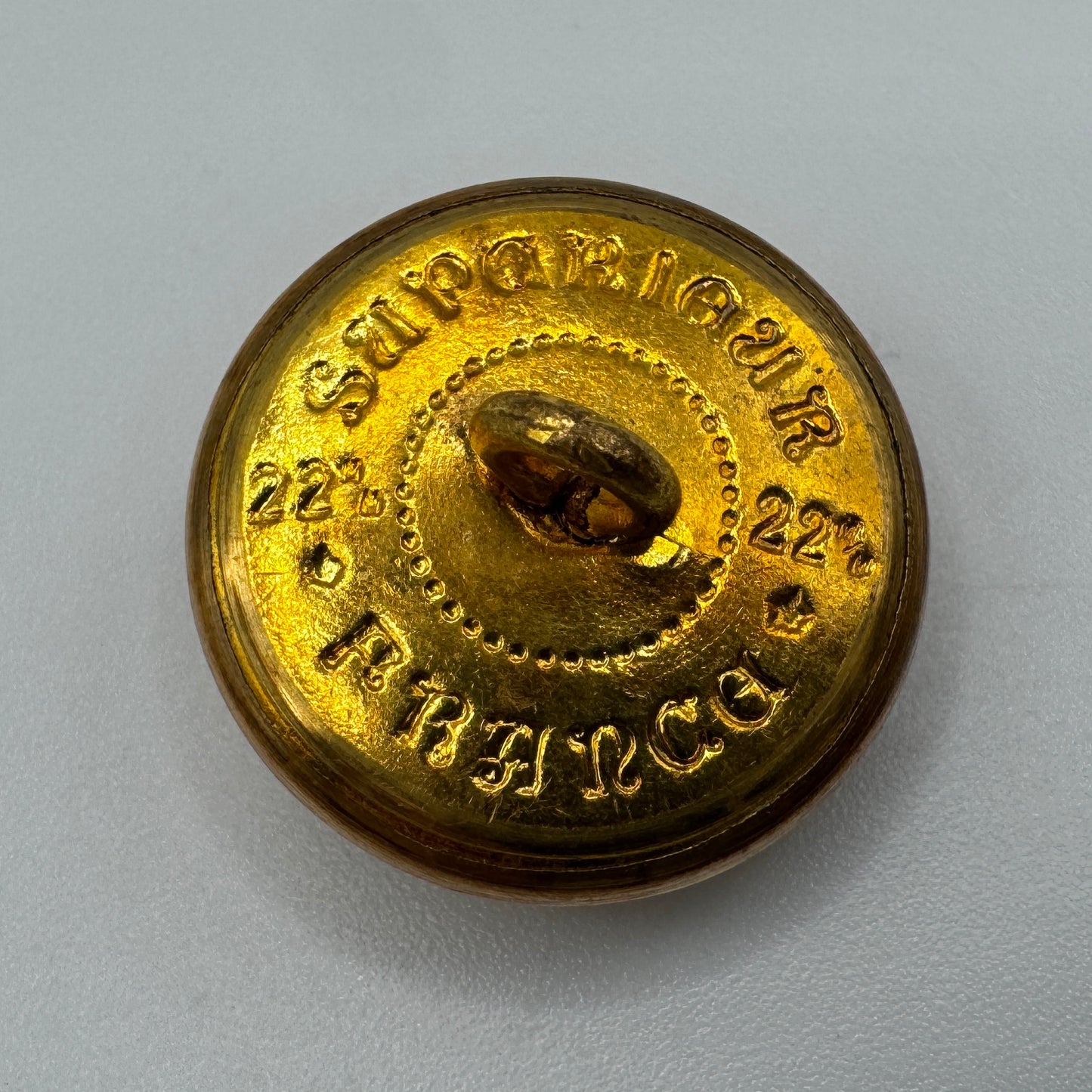 Rare Bouton ancien D’officier Plaque Or - «  Maître De Phare »