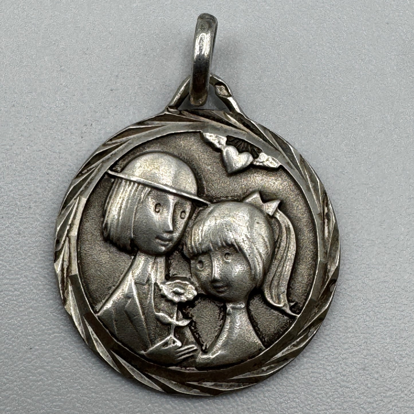Pendentif en argent - Les amoureux de Peynet 