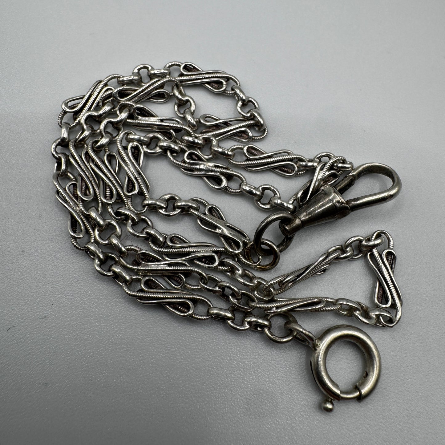 Chaine de montre à gousset ancienne - argent massif