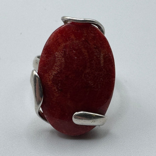 Grosse Bague en argent et pierre naturelle