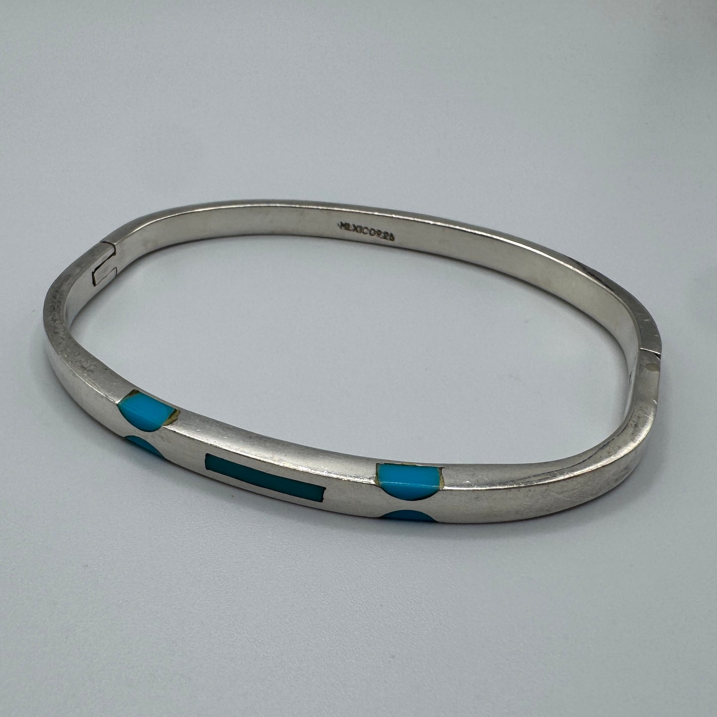 Bracelet Mexicain Vintage en argent et turquoise