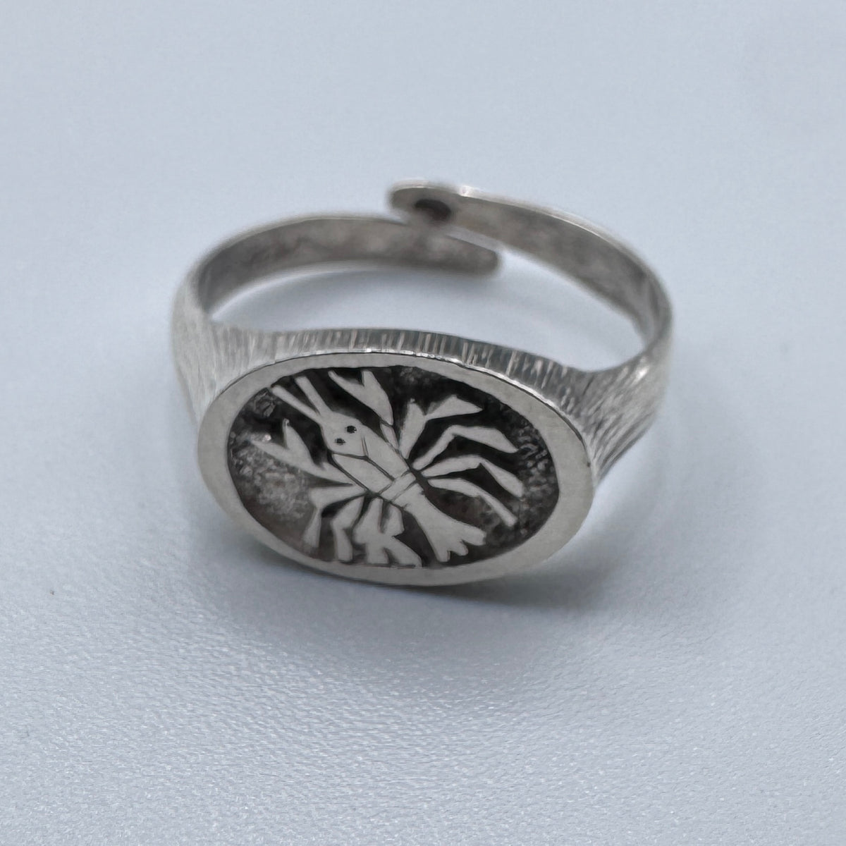 Bague ancienne en argent « homard »