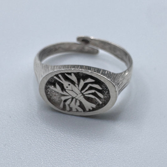 Bague ancienne en argent « homard »