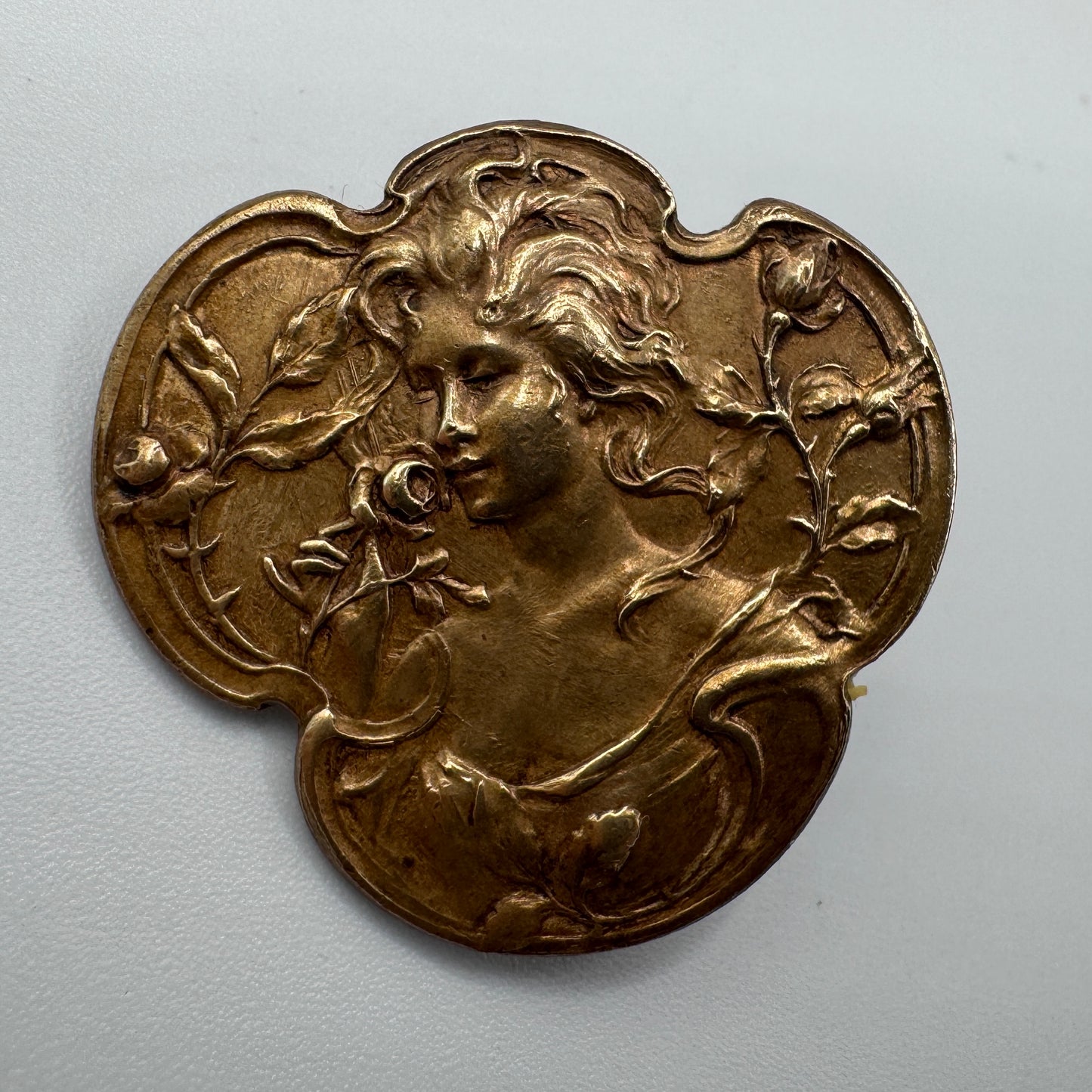 Rare gros Bouton ancien Art Nouveau - bronze